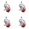 Service Caster 3 Inch Red Polyurethane Swivel 1/2 Inch Threaded Stem Caster Set with Brake SCC SCC-TS20S314-PPUB-RED-TLB-121315-4 - alternate 1